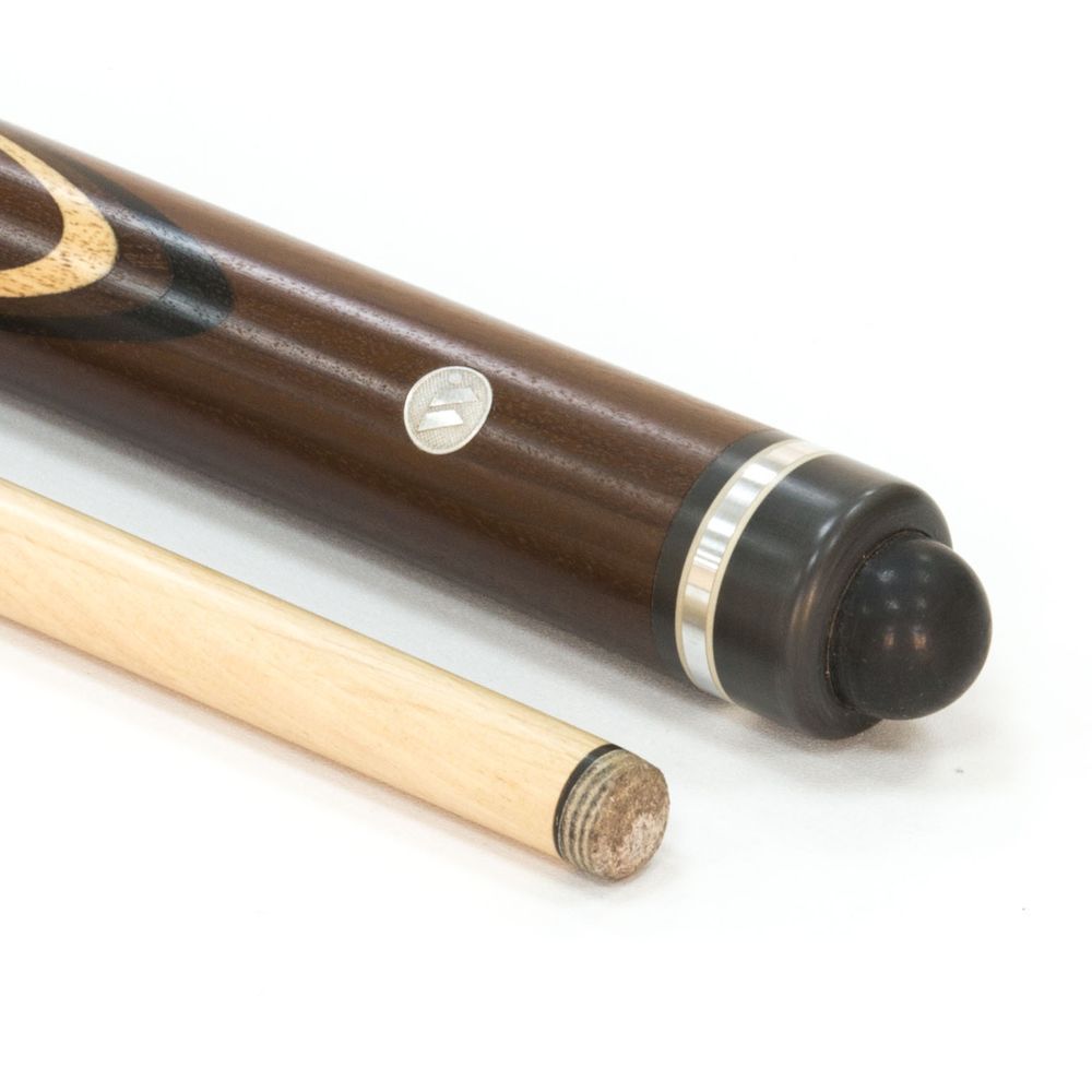 Кий для русского бильярда 2-pc "Классика" (термограб, коричневый, черный, белый) 13 запилов