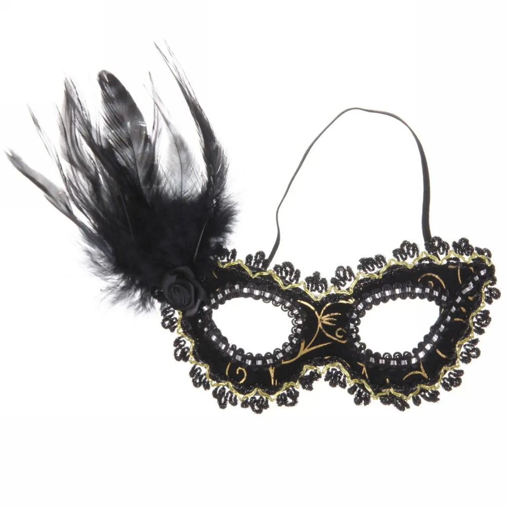 Маска карнавальная «Таинственная незнакомка», черный