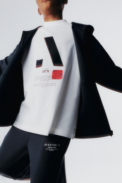 ZARA СПОРТИВНАЯ ФУТБОЛКА, БЕЛЫЙ