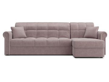 Диван угловой с оттоманкой Палермо 1,6 - Velutto 22 коричневый/кант Velutto 22 коричневый