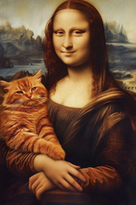 Открытка "Мона Лиза с котом" 105х156 (АртДизайн)
