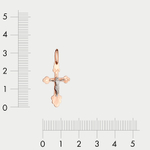 Крест православный из розового золота 585 пробы без вставки (арт. 74248)