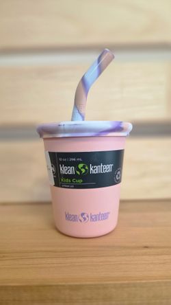 Детский стакан одностенный Klean Kanteen Kid Cup Straw Lid 10oz (296 мл) Peach Parfait с трубочкой (потертость на донышке)