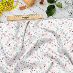 Ткань футер 2-х нитка простые цветочки