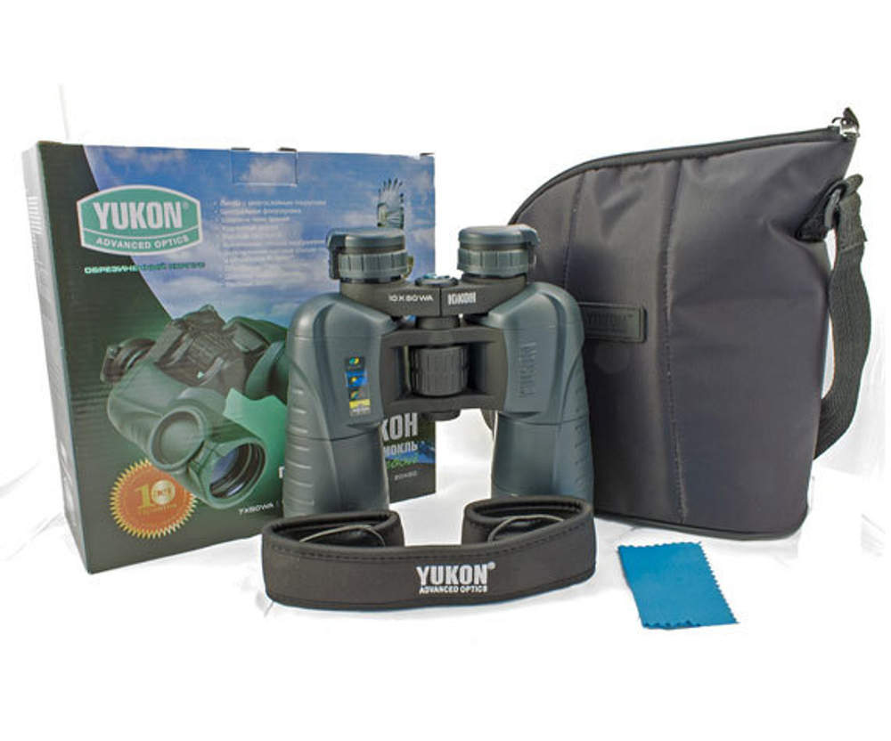 Комплект поставки бинокля Yukon 10x 50 WA