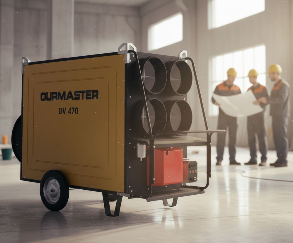 Тепловая пушка дизельная OURMASTER DV 470 - непрямого нагрева / 140 кВт / промышленная