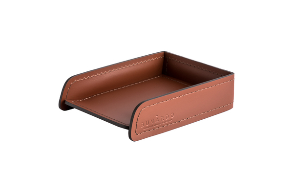 Лоток А6 горизонтальный из кожи цвет каштан