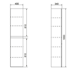 Пенал подвесной Azario Мила 400х340х1650 универсальный, белый матовый (CS00080413)