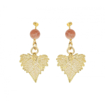Серьги листья Ester Bijoux Тополь OR916-G BR