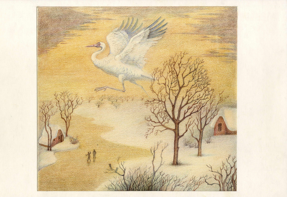 Пешков Р. В. Зима. Бумага, цветной карандаш. Россия, 2014 г.