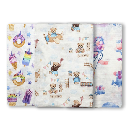 Комплект из 3-х пелёнок муслин RinaAmari