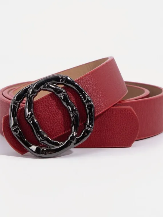 Ремень женский, ширина - 2,8 см, пряжка металл, цвет бордовый