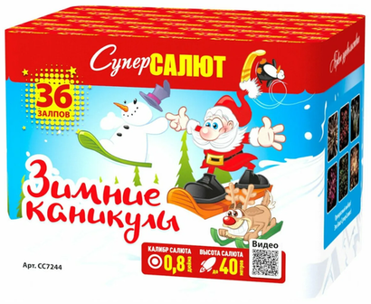 Батарея салютов "Зимние каникулы" (0,8 х 36)
