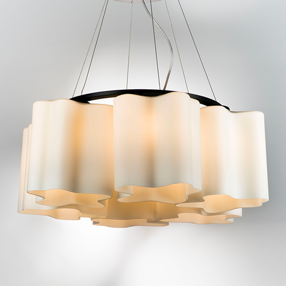 802167 Подвес NUBI 6х40W E27 ЧЕРНЫЙ МАТОВЫЙ/БЕЛЫЙ