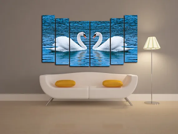 Модульная картина "Белое озеро"