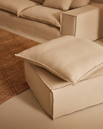 Anarela 3-местный диван со съемным чехлом и льняными подушками бежевого цвета 280 см