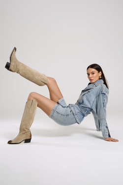 Казаки макси из натуральной замши ELEONOR