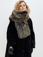 Меховой шарф, огненно-черный