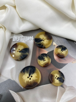 Пуговицы МаксМ. на прокол коричневые с черными и бежевыми прожилками