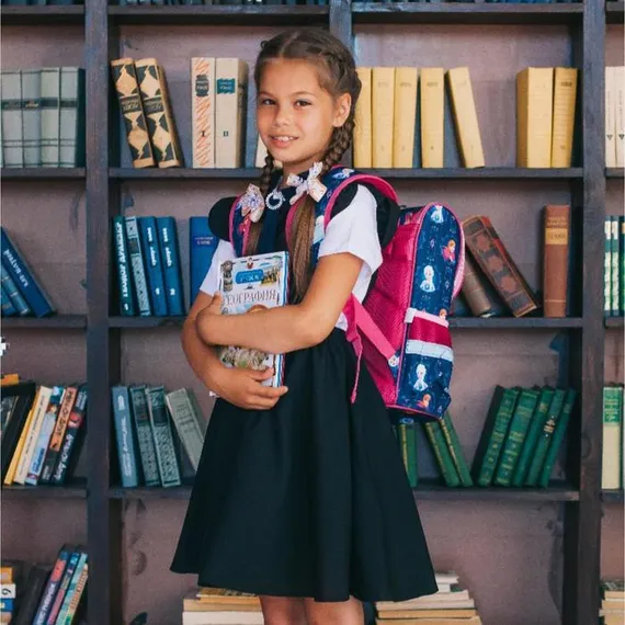 Школьный сарафан, цвет черный, рост 128