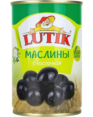 Маслины Lutik с косточкой, 280 гр.