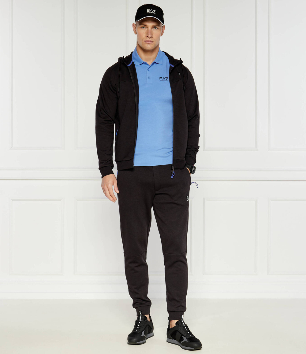 Поло EA7 - голубой(8NPF14 PJVQZ)