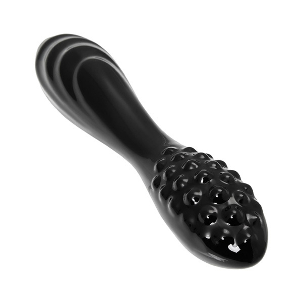 Черный двусторонний стеклянный фаллоимитатор 18,5см Satisfyer Dazzling Crystal 1 4045924