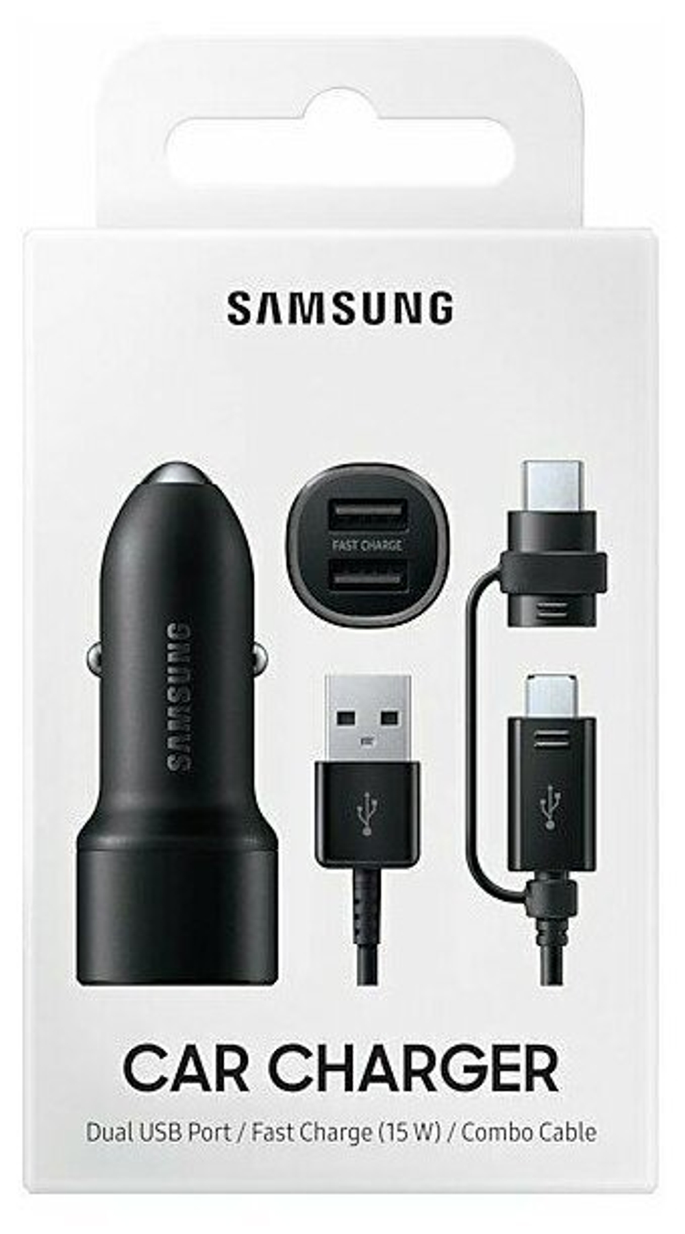 АЗУ Samsung USB-A с кабелем Type-C PD black