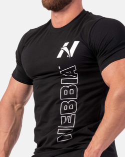 Мужская футболка Vertical Logo NEBBIA T-shirt 293 Black