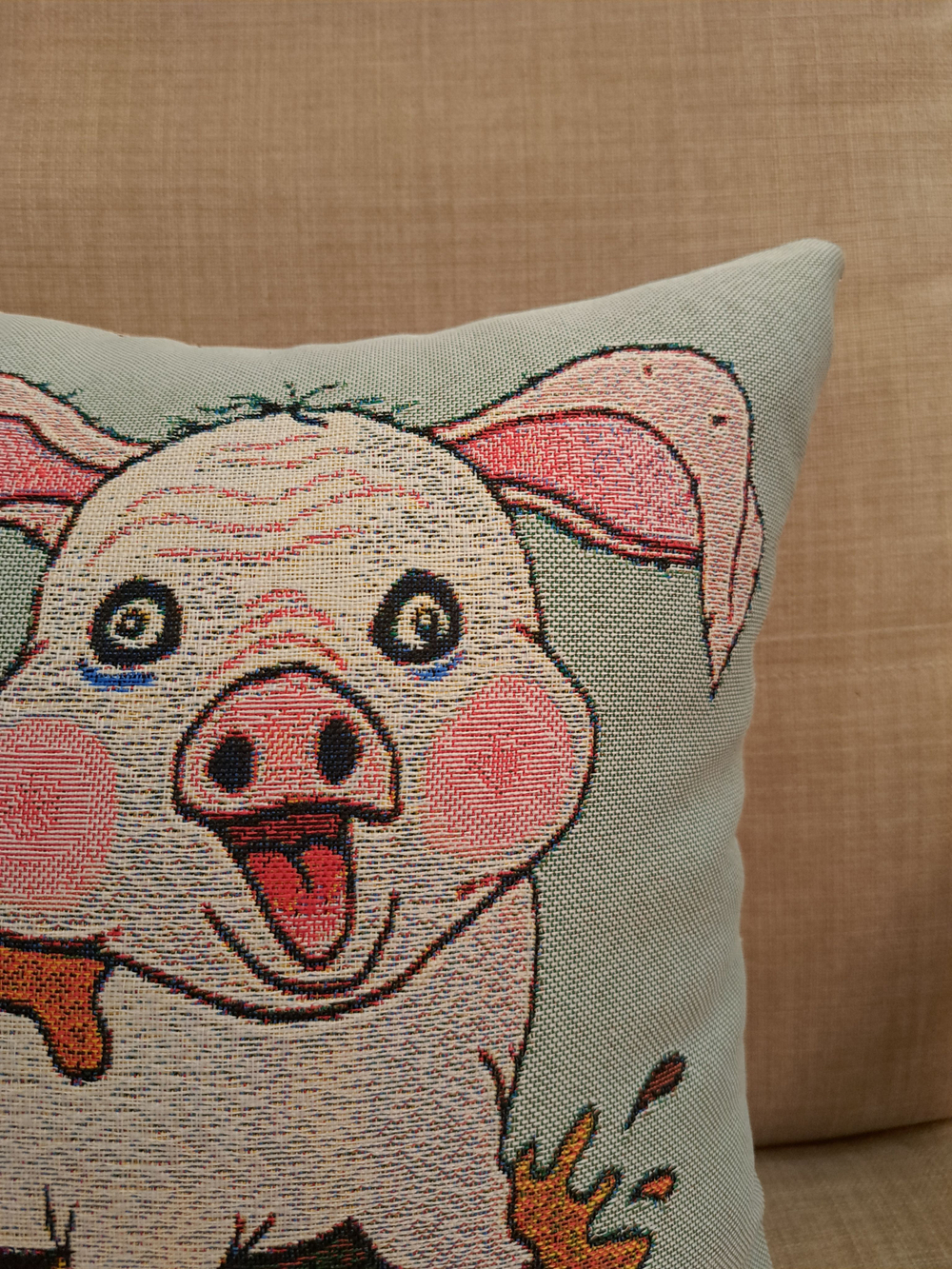 Декоративный гобеленовый чехол для интерьерной подушки Озорник 38*38