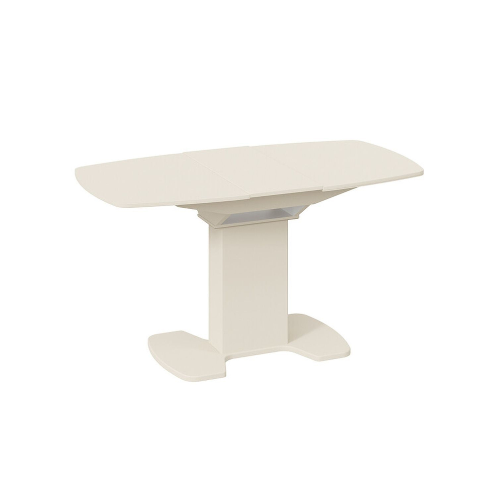 Стол кухонный обеденный раздвижной Белый Глянец/Стекло Белое, Портофино, 110х75х75 см