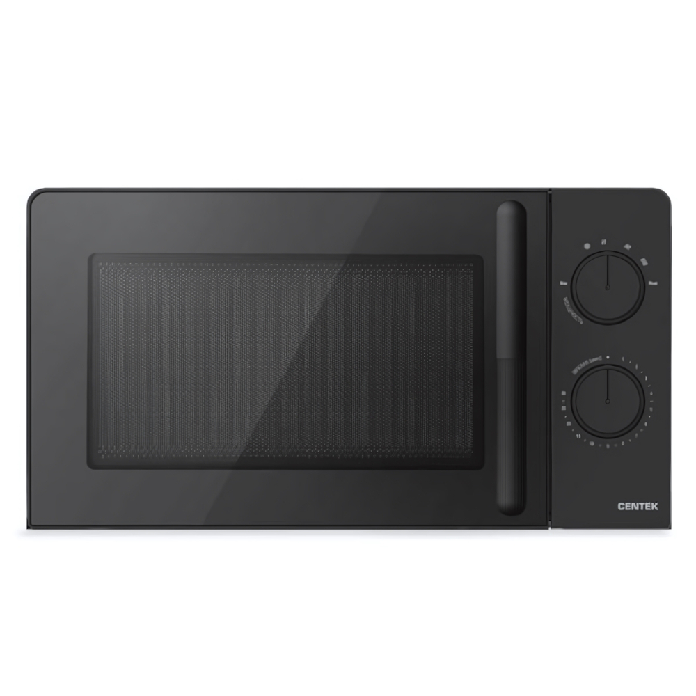 Микроволновая печь CENTEK CT-1552 BLACK V - 20 л, мех. управление, подсветка, таймер, 6 режимов приготовления мощность 700 Вт