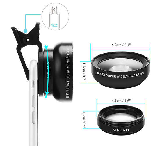 Линза для фото 2в1 макро и рыбий глаз