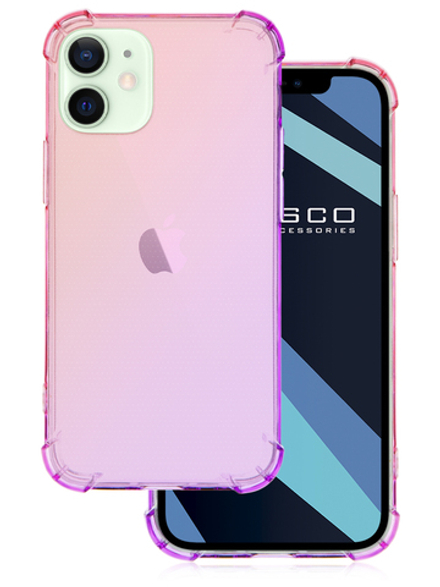 Чехол ROSCO для Apple iPhone 12 mini оптом (арт. IP12MINI-HARD-TPU-PINK-PURPLE)