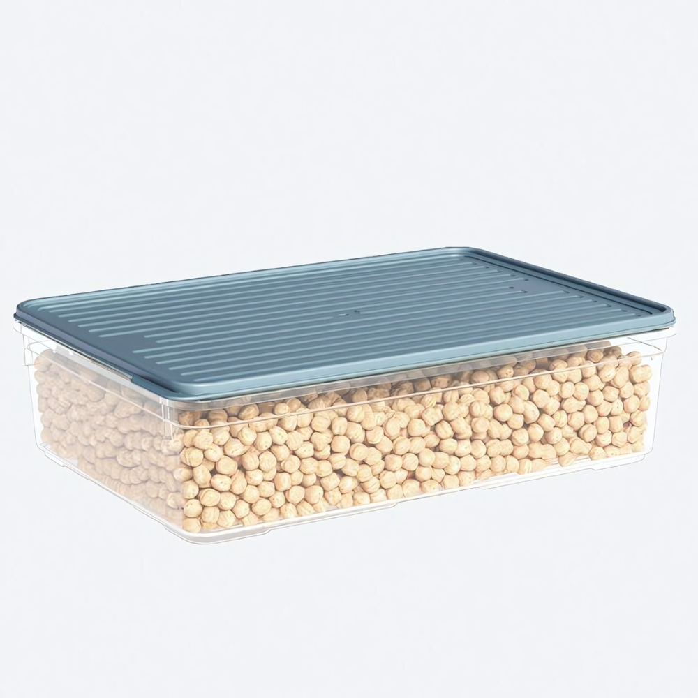 Лоток прозрачный с крышкой, цвет серый 3350 мл