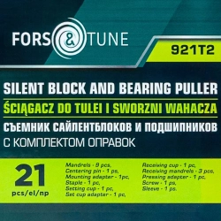 Съемник сайлентблоков и подшипников с комплектом оправок, набор 21пр. FORSandTUNE FORSandTUNE-921T2
