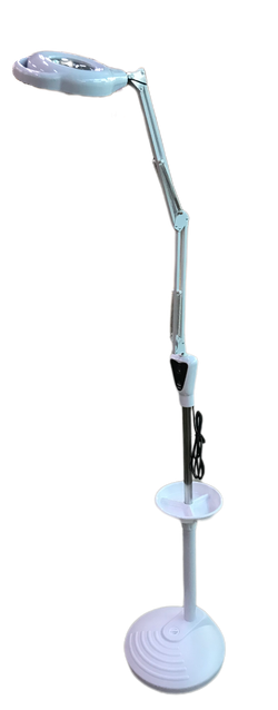 Лампа с лупой на пластиковой стойке металлическая, сенсорная, c USB 2078