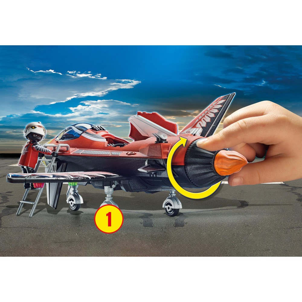 Игровой набор Playmobil 70832 Воздушное каскадёрское шоу Реактивный самолёт Орёл 70832 45 деталей — фото 6