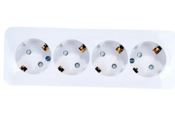 Розетка 4-м защитные шторки, с заземлением 16А Белый BLANCA Systeme Electric/Schneider Electric