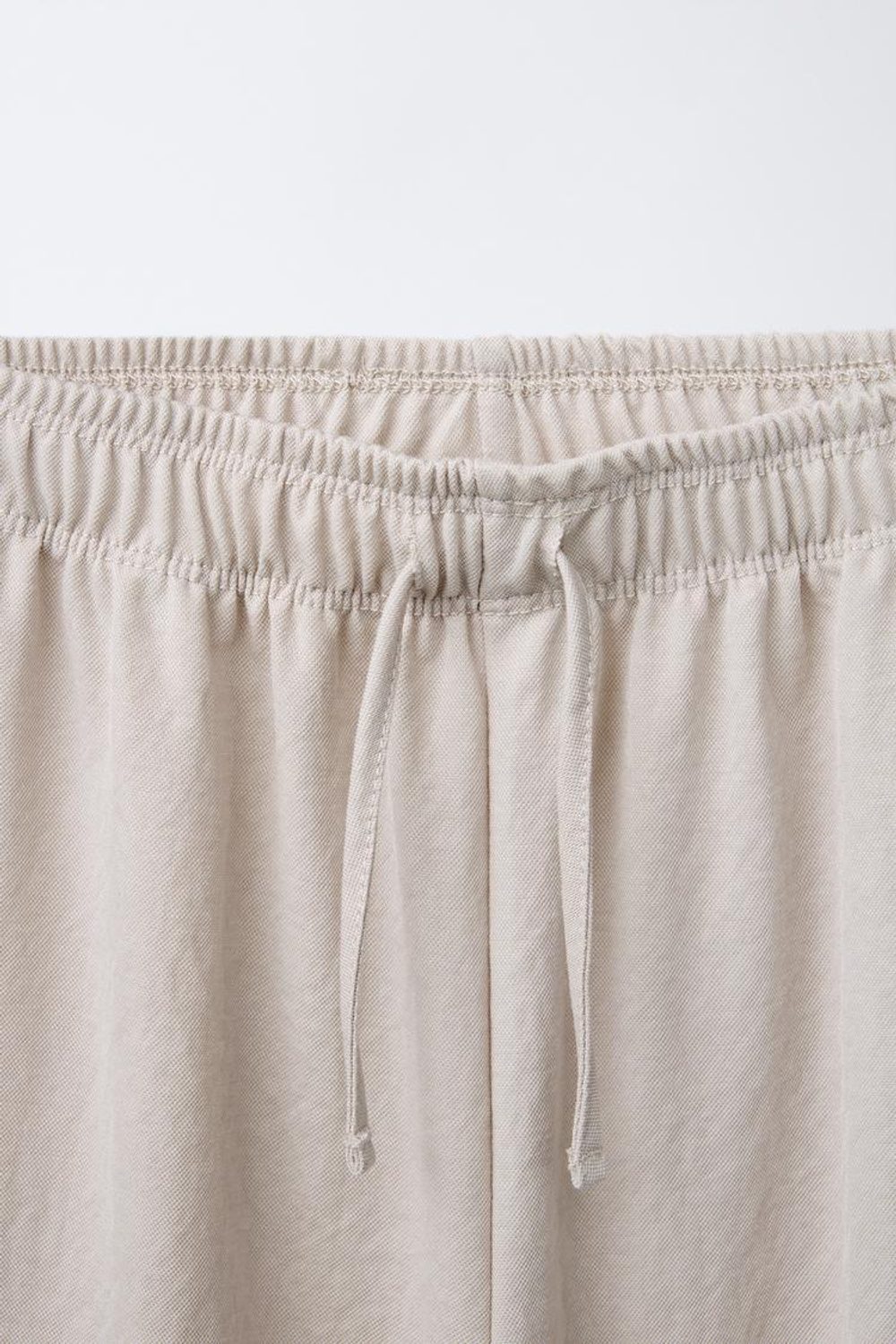 ZARA БРЮКИ СВОБОДНОГО КРОЯ С ШИРОКИМИ ШТАНИНАМИ, БЕЖЕВЫЙ