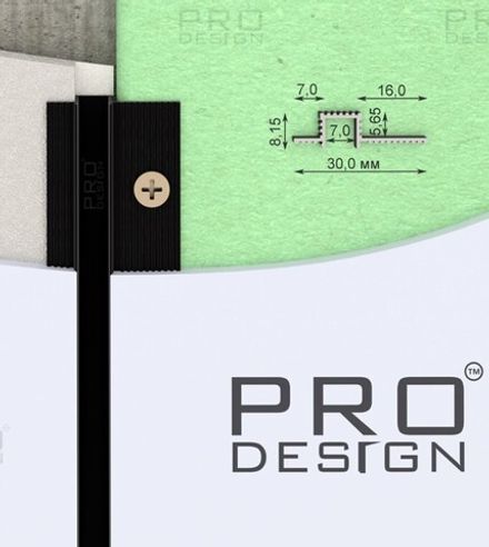Декоративная рейка Pro Design 615 черный анодированный, 3000x30x8,15 мм
