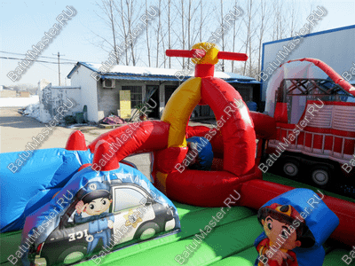 Надувной батут "Пожарные"