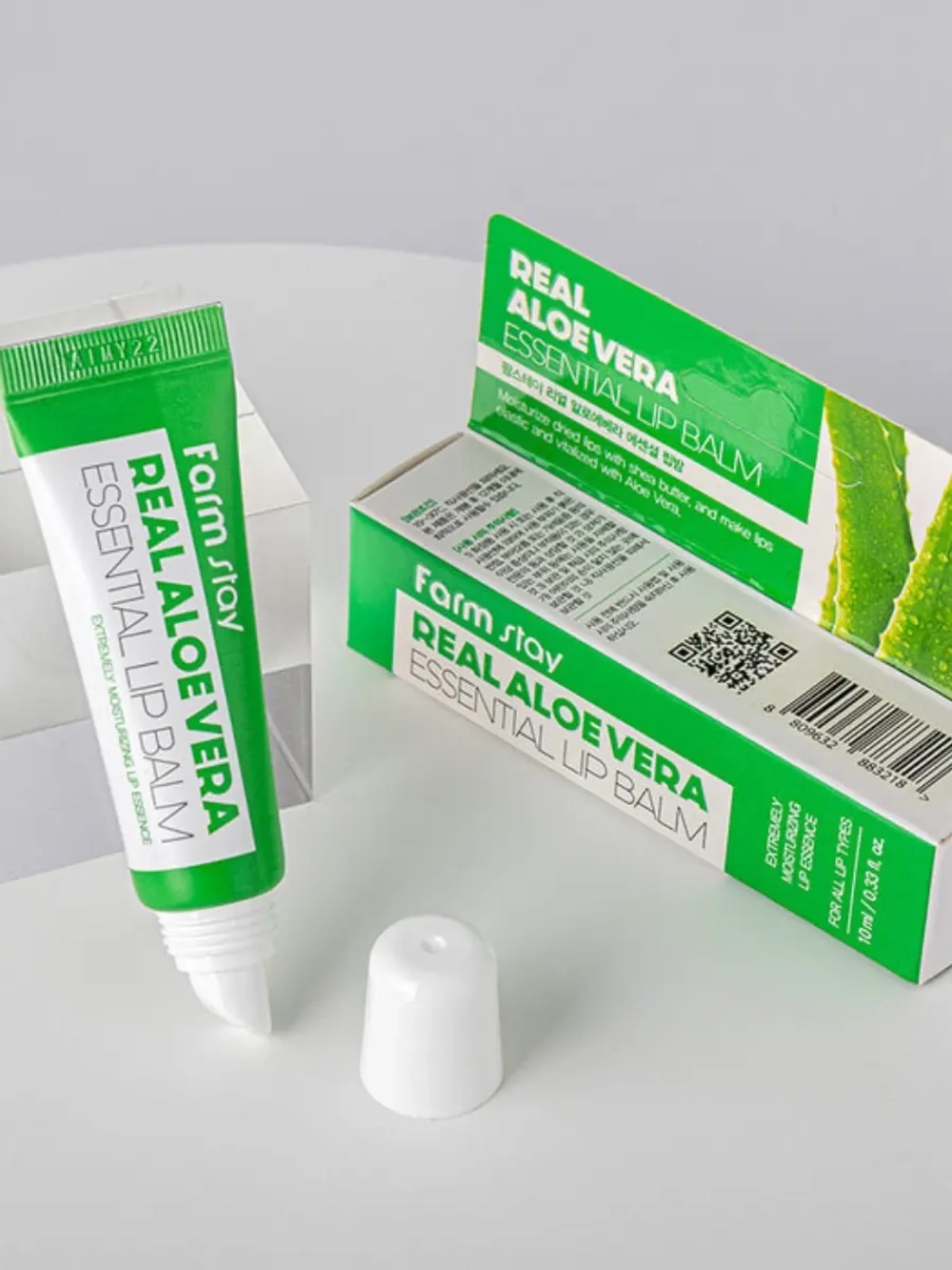 FARMSTAY - БАЛЬЗАМ ДЛЯ ГУБ С ЭКСТРАКТОМ АЛОЭ ALOE VERA ESSENTIAL LIP BALM, 10 ML