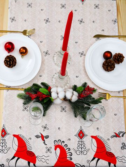 Рушник (лошадь символ года 2026) на свадьбу, под икону, для венчания / скатерть, дорожка (100% хлопок, рогожка)