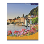 Тетрадь 48л., А5, клетка, Alingar "Европейские города", скрепка, мелованный картон (стандарт), блок офсет, 4 дизайна в пленке т/у