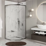 Душевой уголок WasserKRAFT Naab 86S38 100х100 стекло прозрачное/профиль серебро