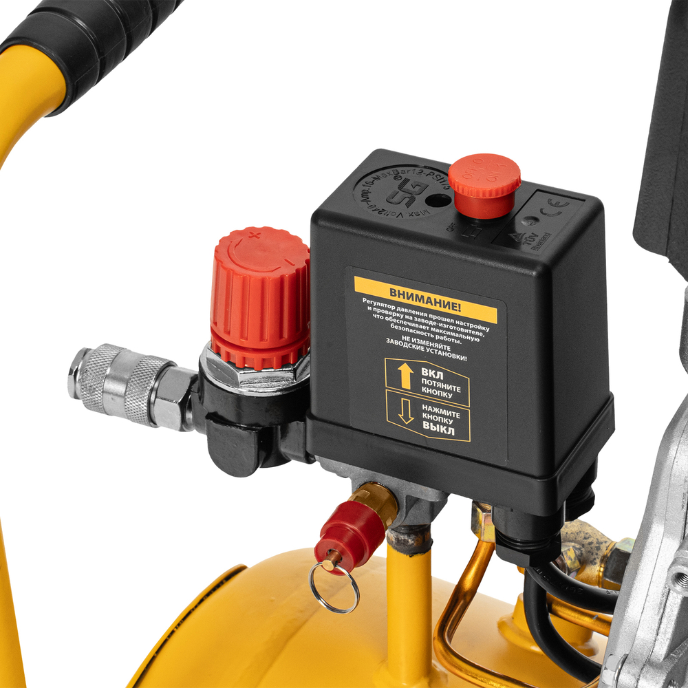 Компрессор воздушный DC1500/24, прямой привод, 1.5 кВт, 24 литра, 220 л/мин Denzel