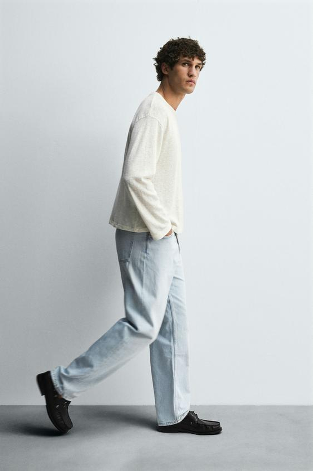 ZARA ДЖИНСЫ STRAIGHT FIT, ГОЛУБОЙ