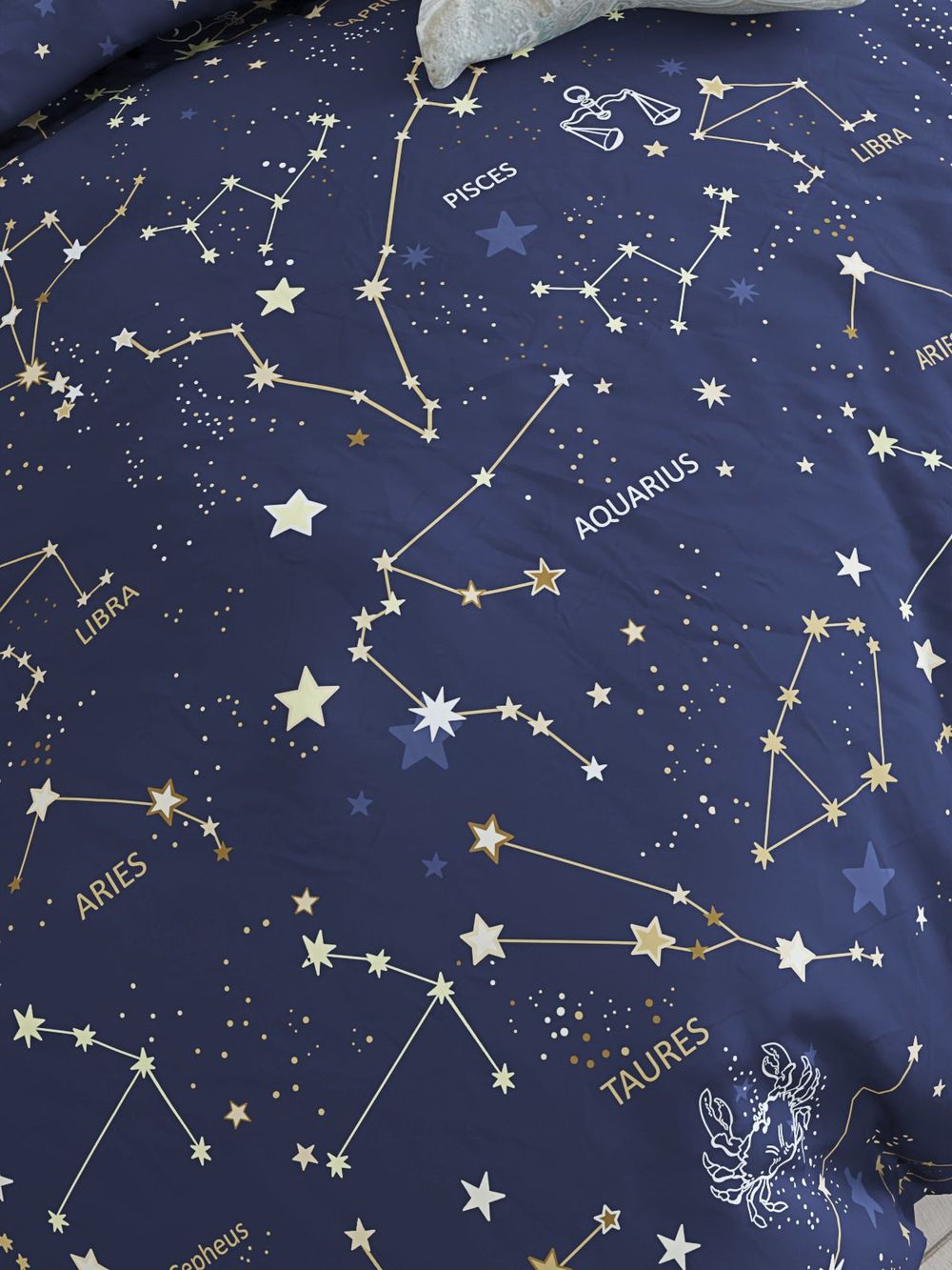 Пододеяльник Сказка "Созвездия" 1,5-спальный на молнии 145х215 см, поплин