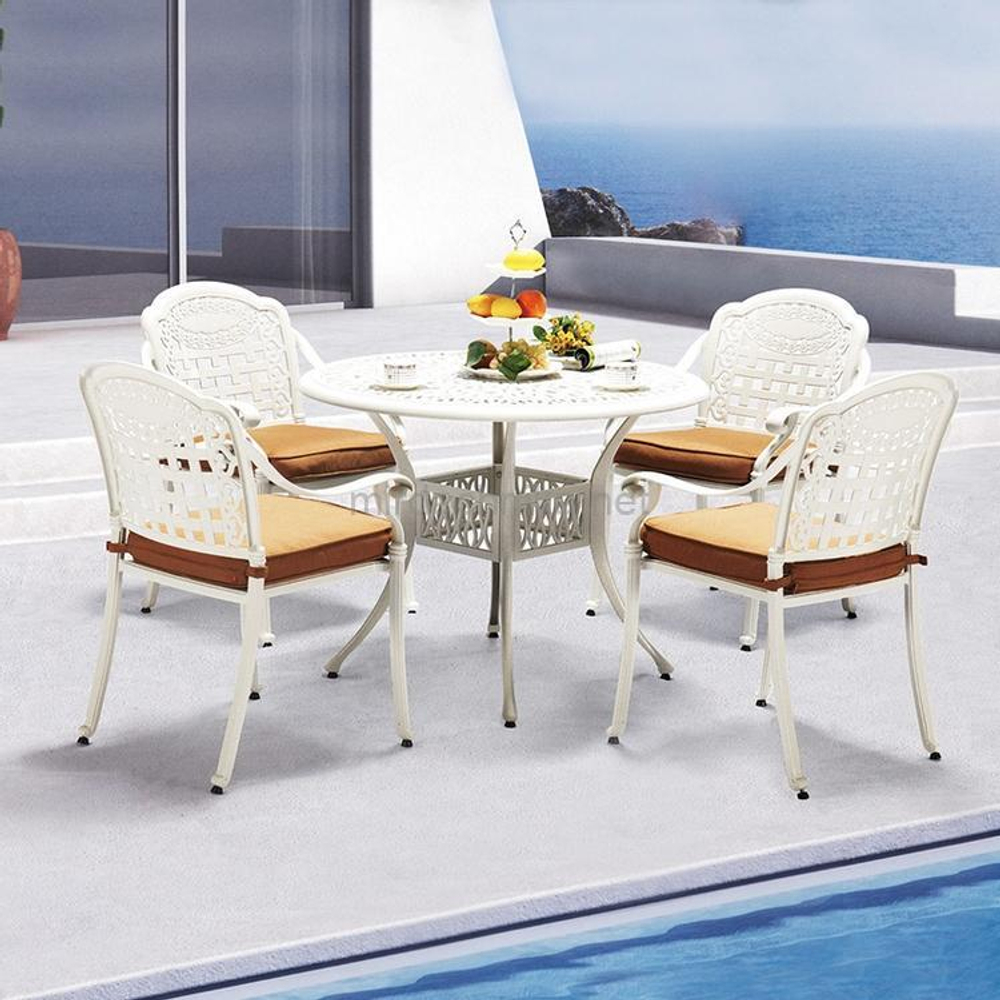 Обеденная группа из литого алюминия ВУЛКАН ( 5 предметов )